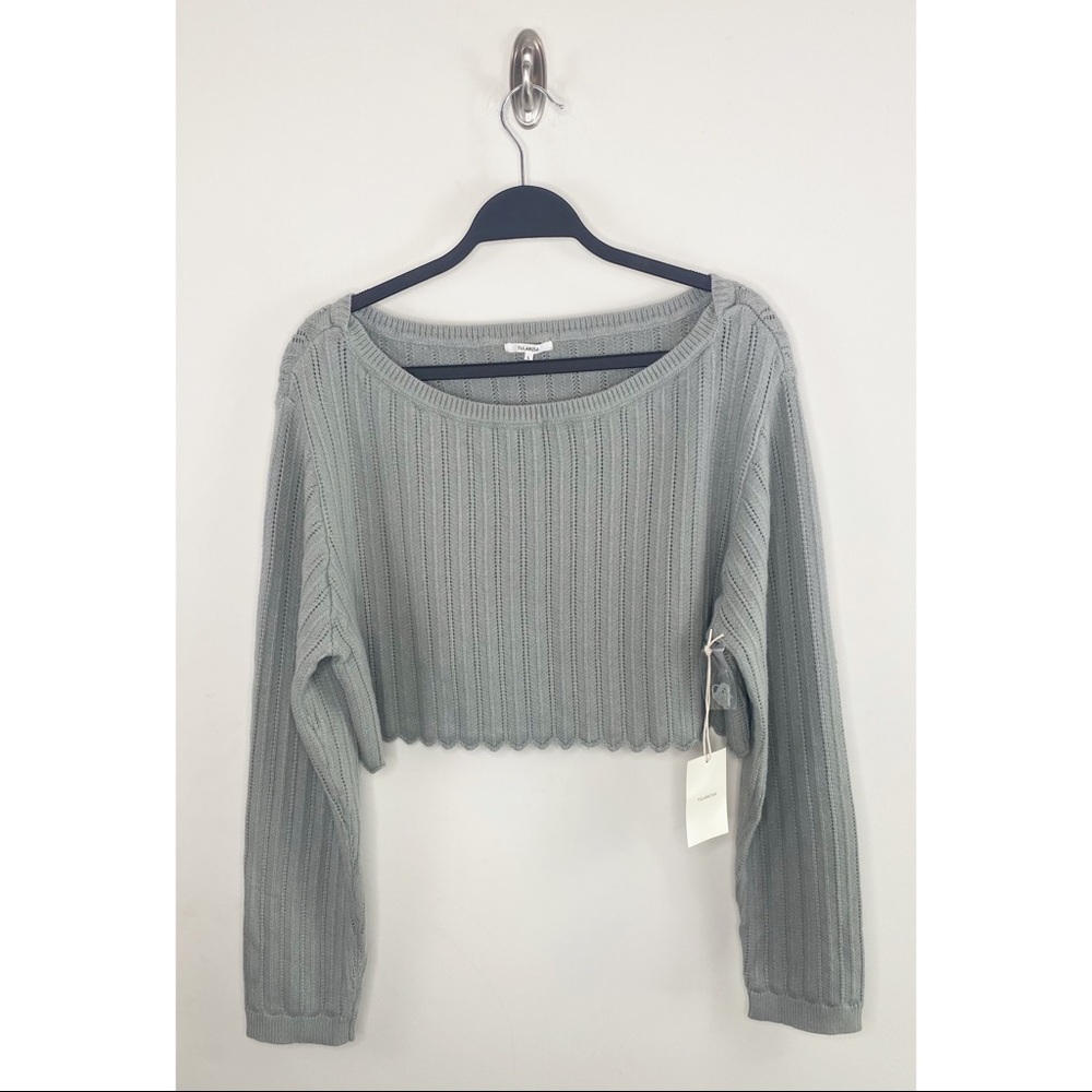 Revolve X Tularosa Sicily Cropped Knit Sweater in Sage Size Large NWT - Picture 2 of 14